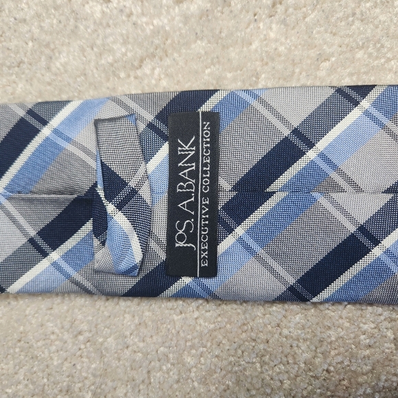 Jos. A. Bank Blue and Gray Plaid Tie - Picture 4 of 5